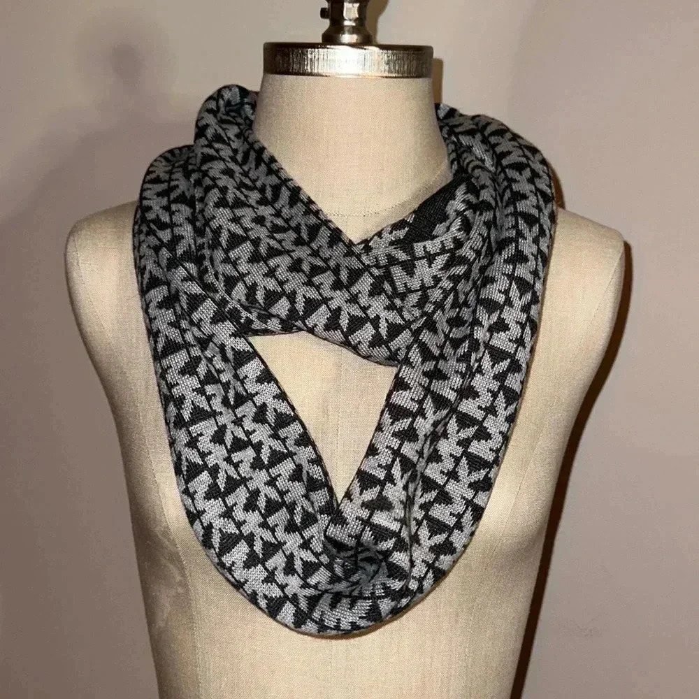 Michael Kors Grey Reversible Infinity Scarf
